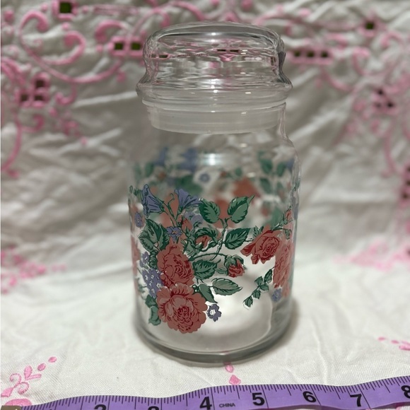Vintage Floral Glass Storage Jar - Picture 4 of 7